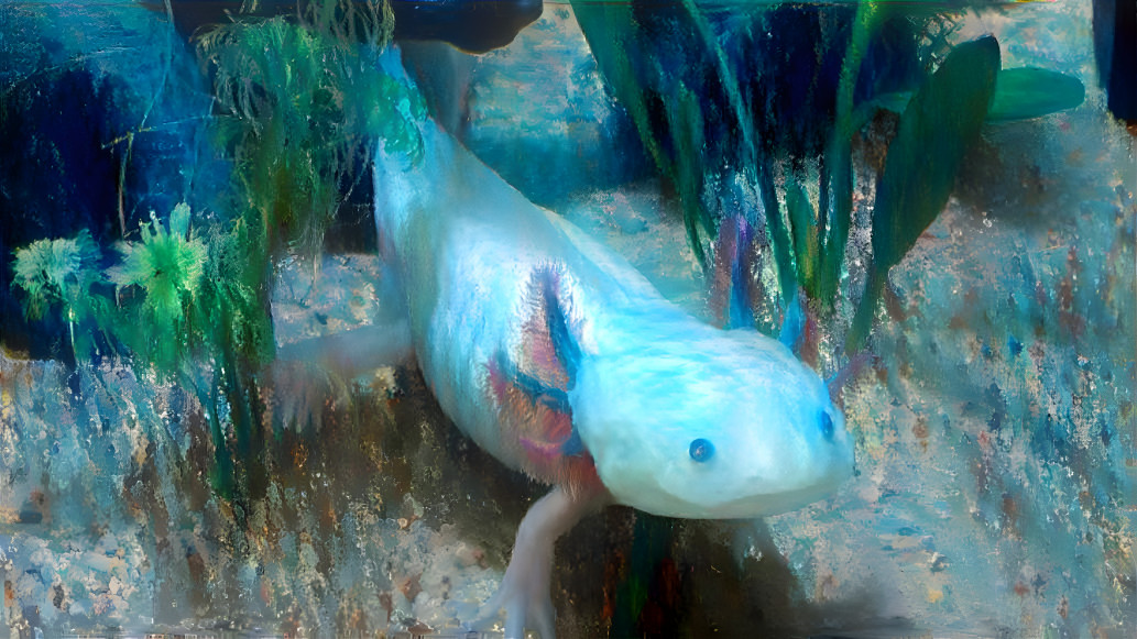 Axolotl painting water