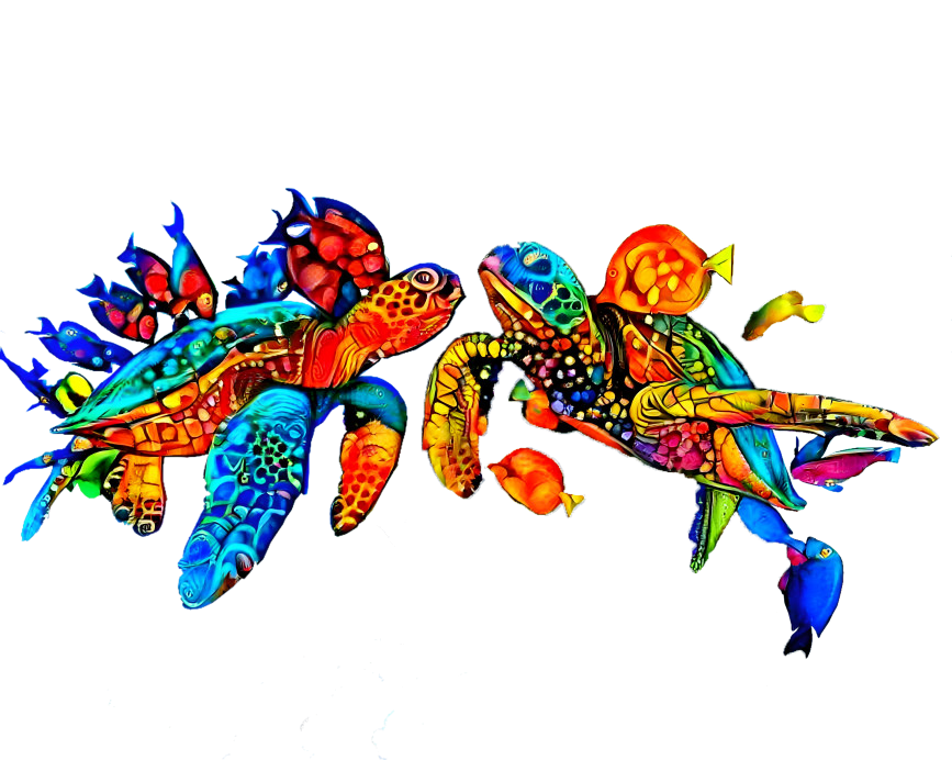 Beautiful colorful turtle