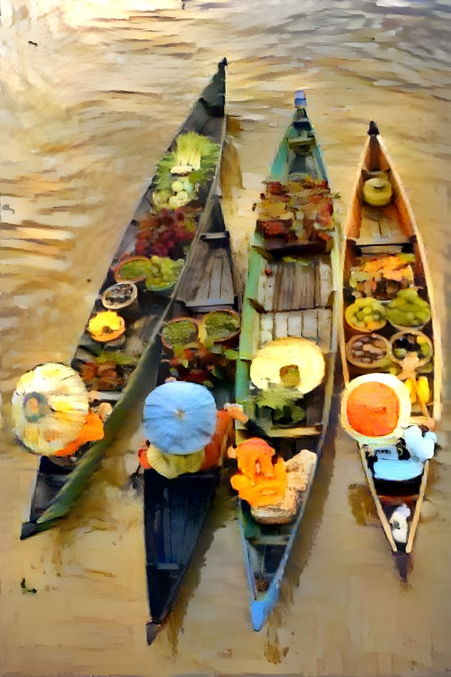 Tourist floating market in Kalimantan