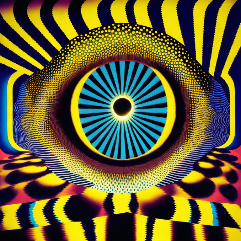 Abstract Hypnotic Eye Pattern in Vibrant Colors