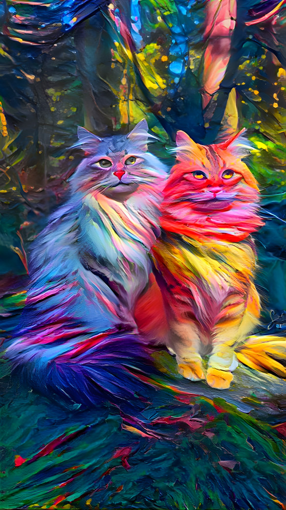 twin color cats