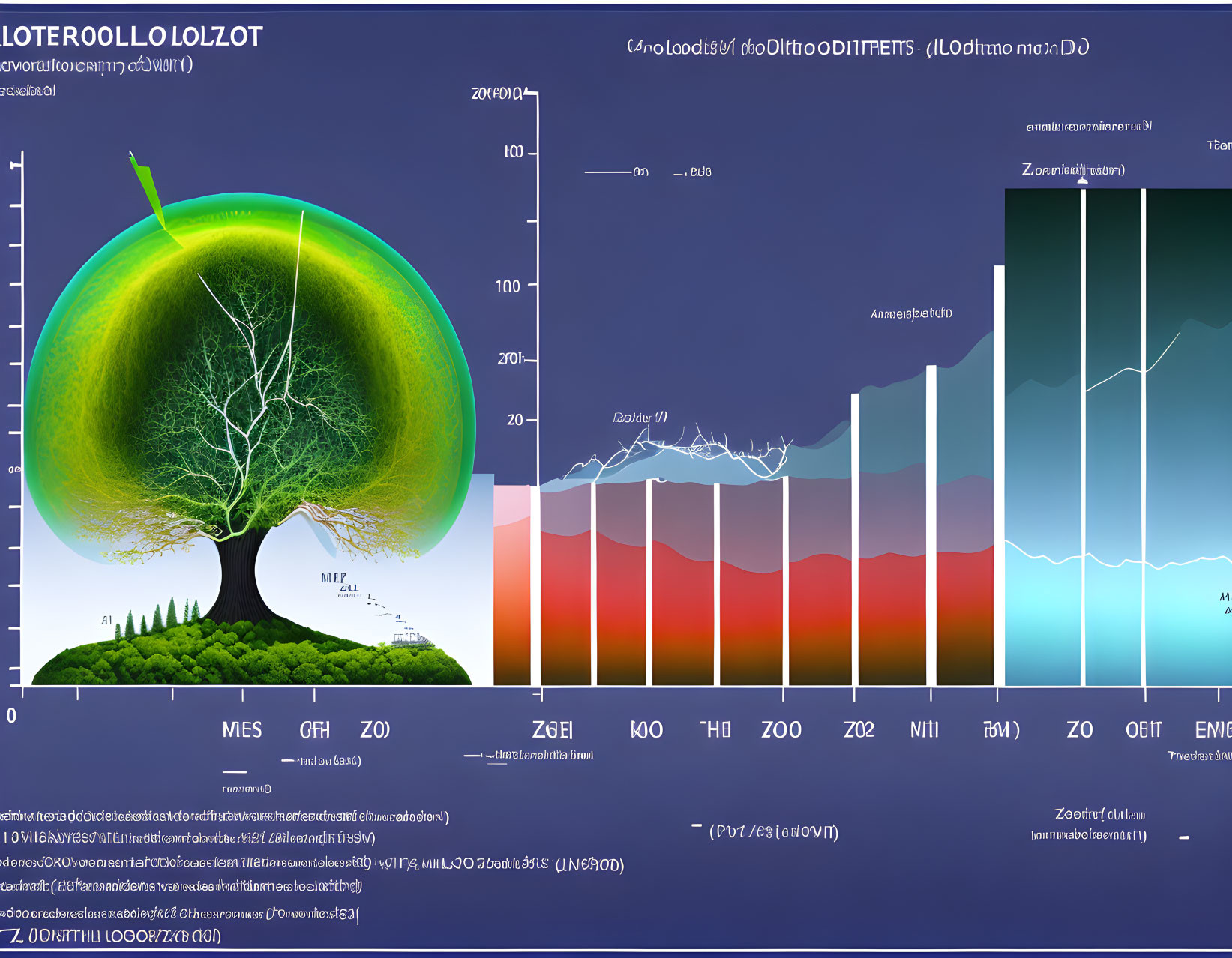 Colorful Energy Forms Graphic Under Green Tree Roots