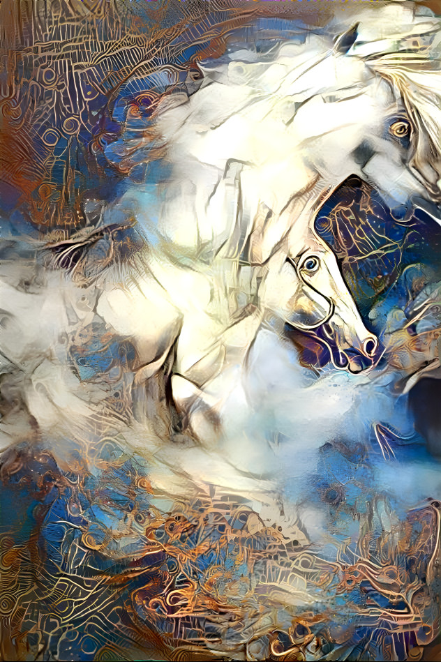 Horse in smoke