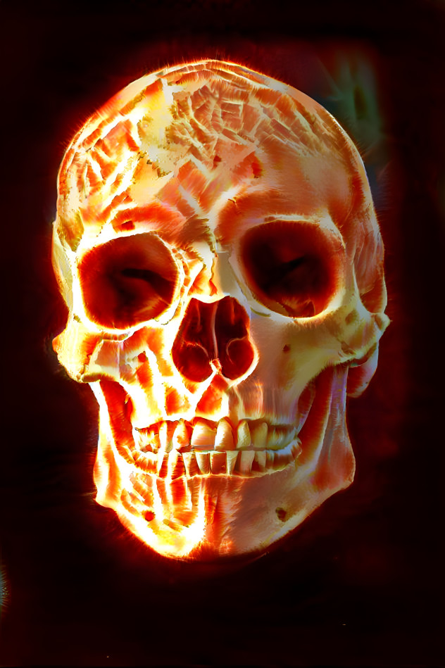 burning skull