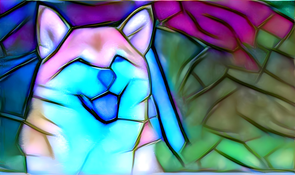 Stained glass dog