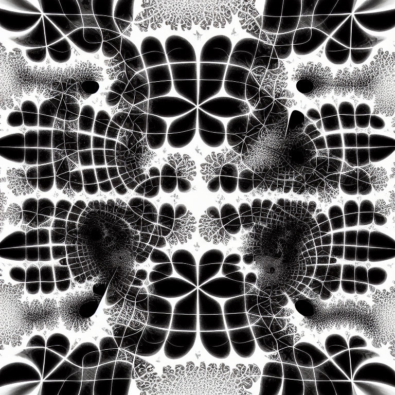 Monochromatic abstract pattern with fractal-like structures