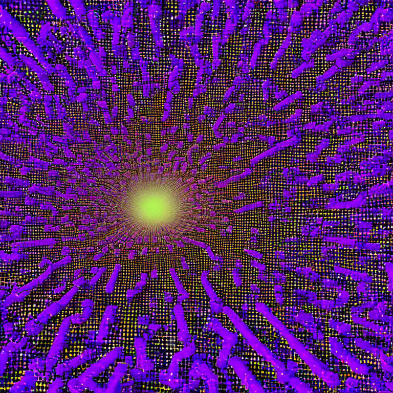 Colorful Burst Pattern Transitioning from Yellow-Green to Deep Purples