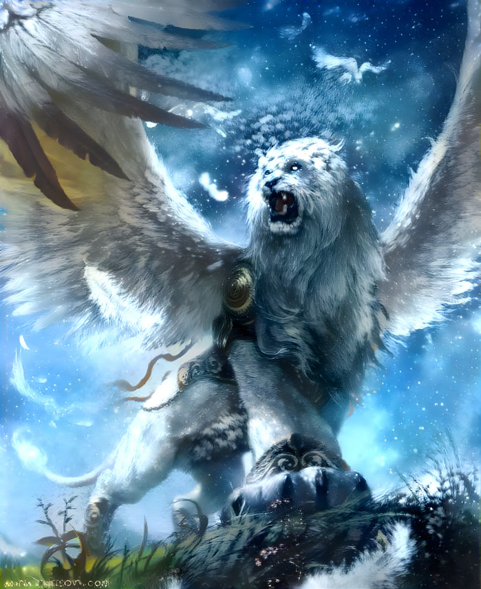 Winter winged lion