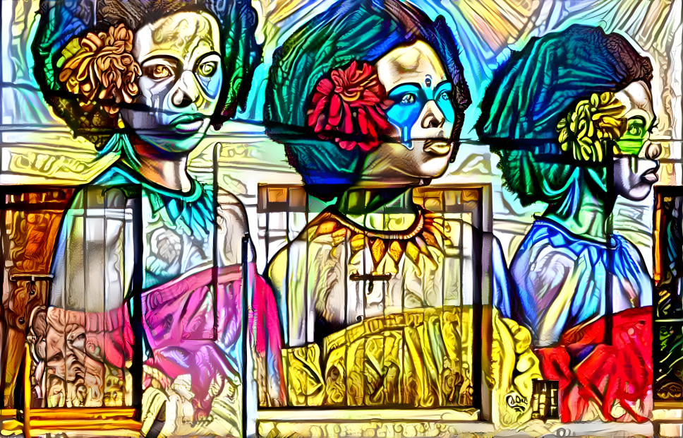 Columbian street art in stained glass