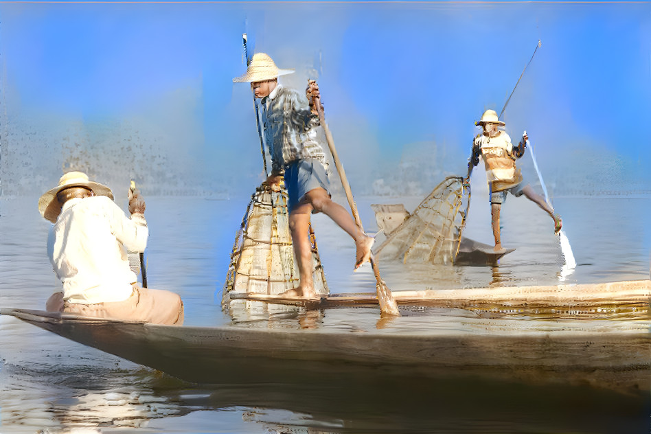 Lake Inlé fishermen and stupas