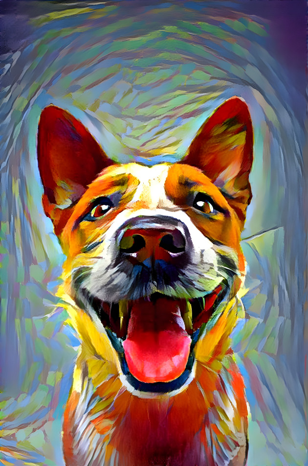 Colorful Dog Portrait