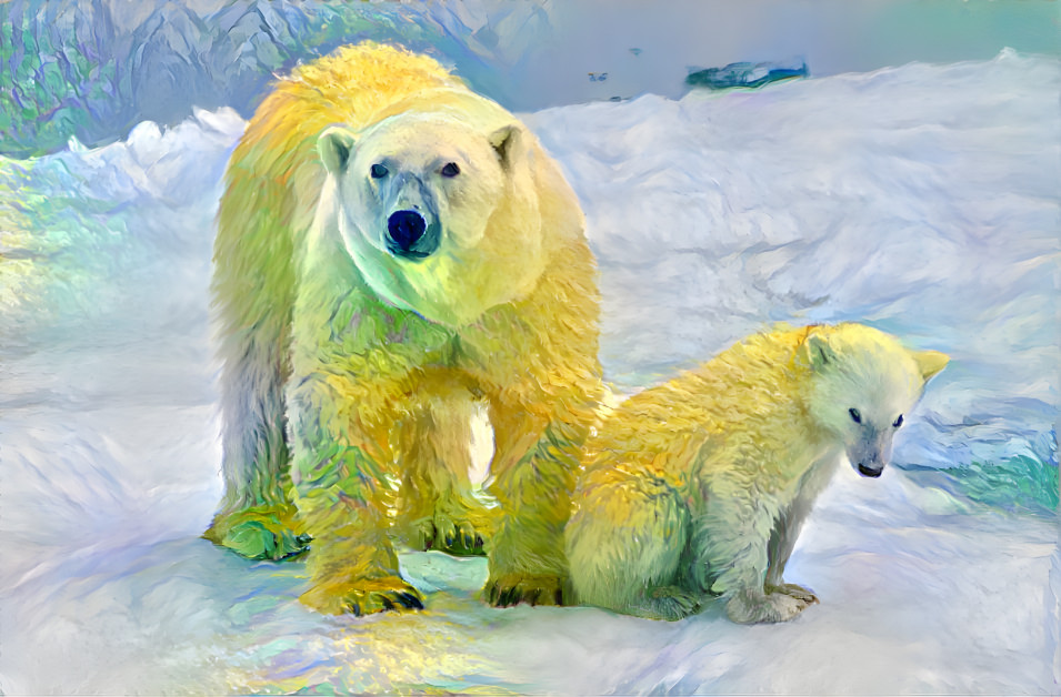 A Polar Bear and Its Son