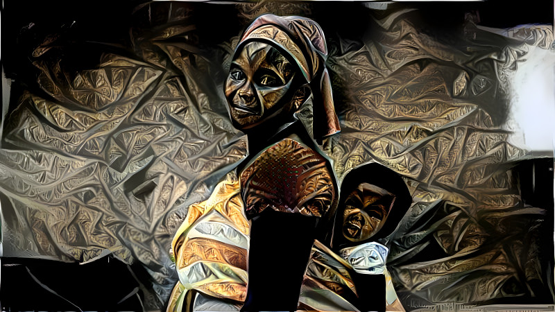 Fractal style african woman