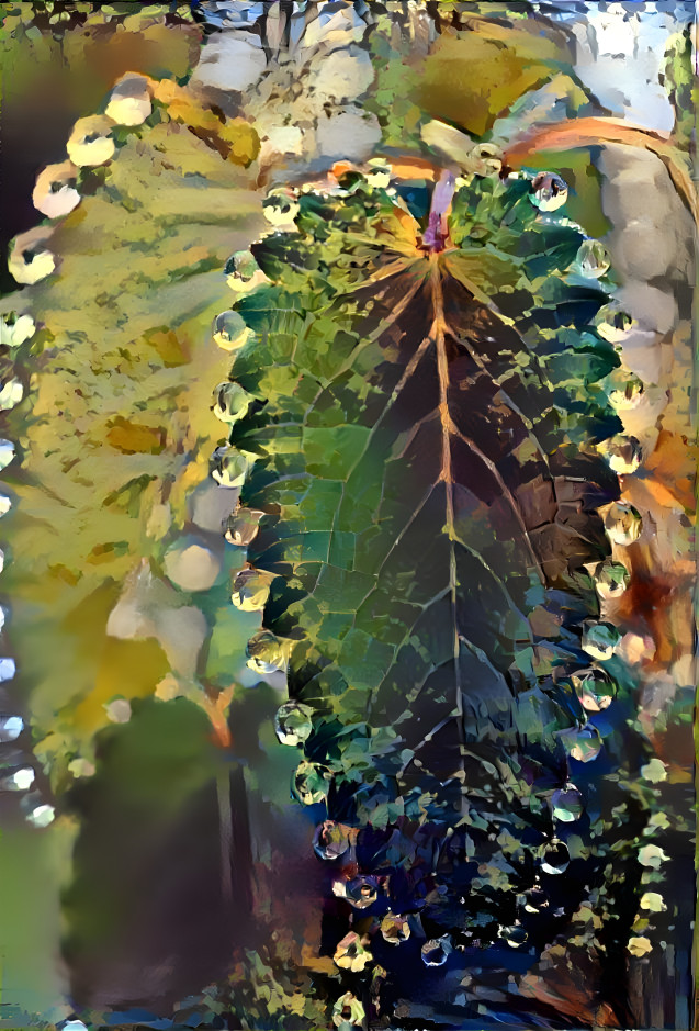 Droplets on a leaf