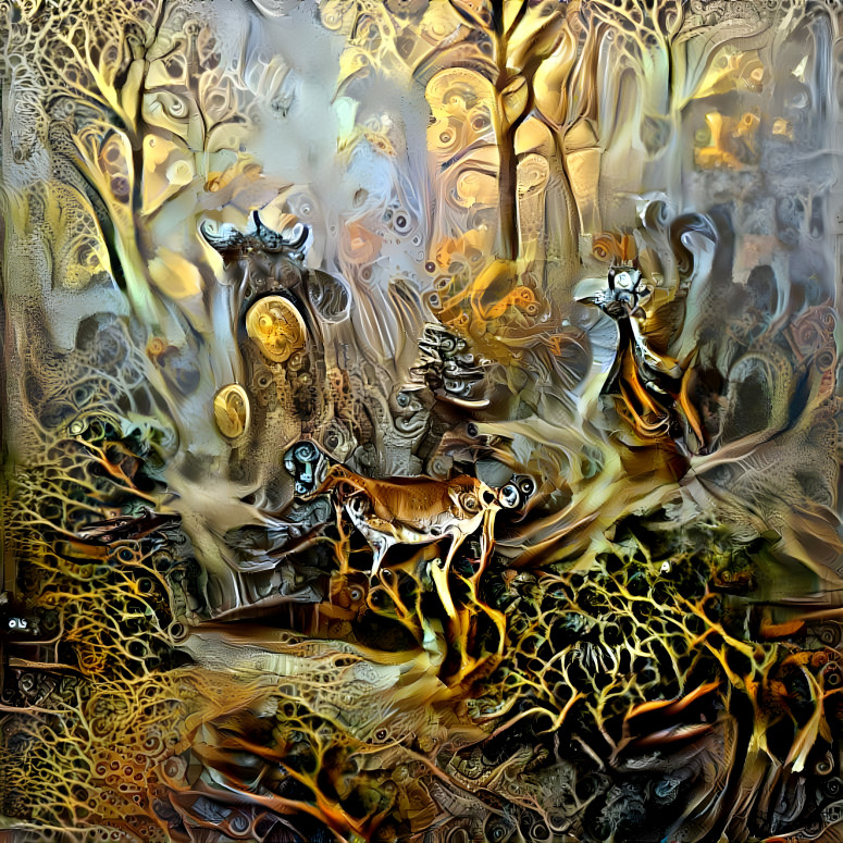 abstract deer in the forest