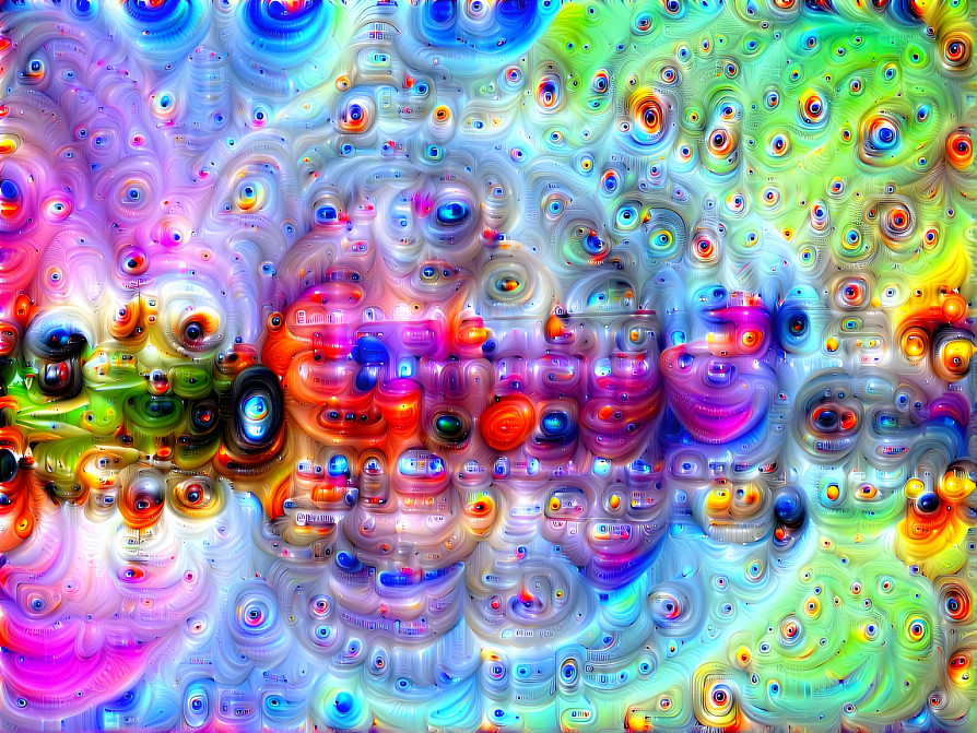 Rare Deep Dream 4 - Rainbow Waterfront Scene