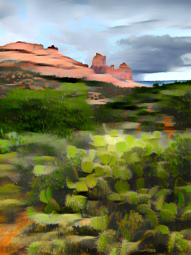 "Sedona With Cacti" version 5