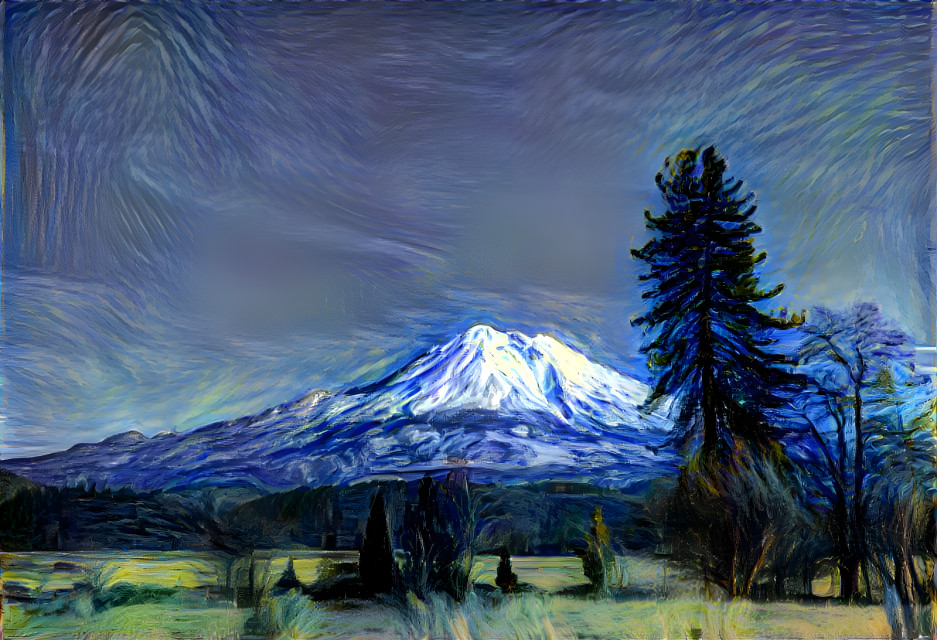 Mt Shasta Van Gogh