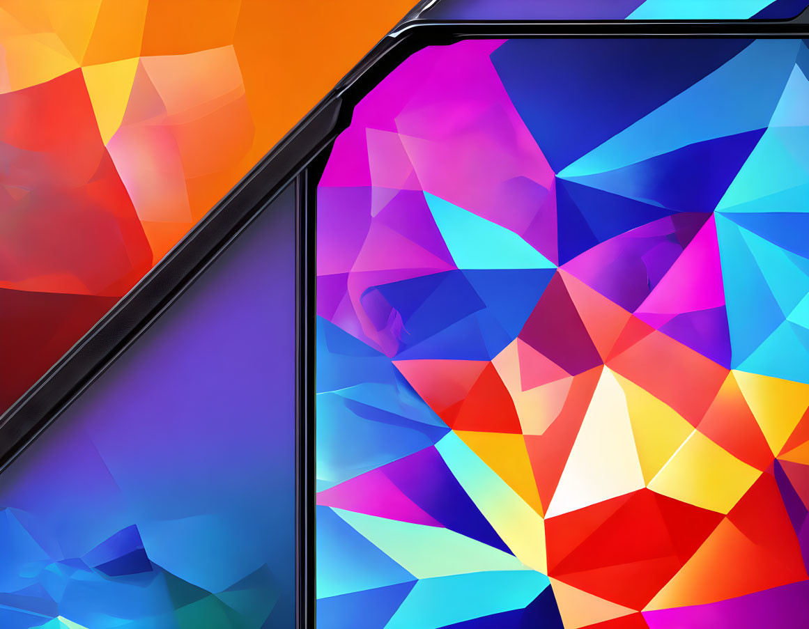 Colorful Abstract Geometric Smartphone Edge Close-Up