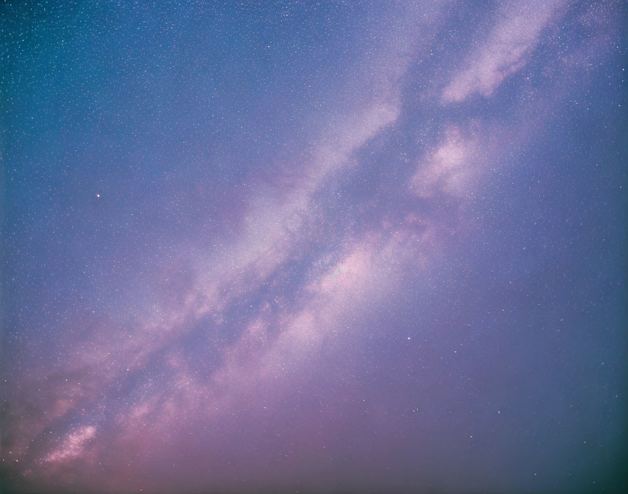 Starry Sky with Milky Way Galaxy in Deep Blue and Purple Hues