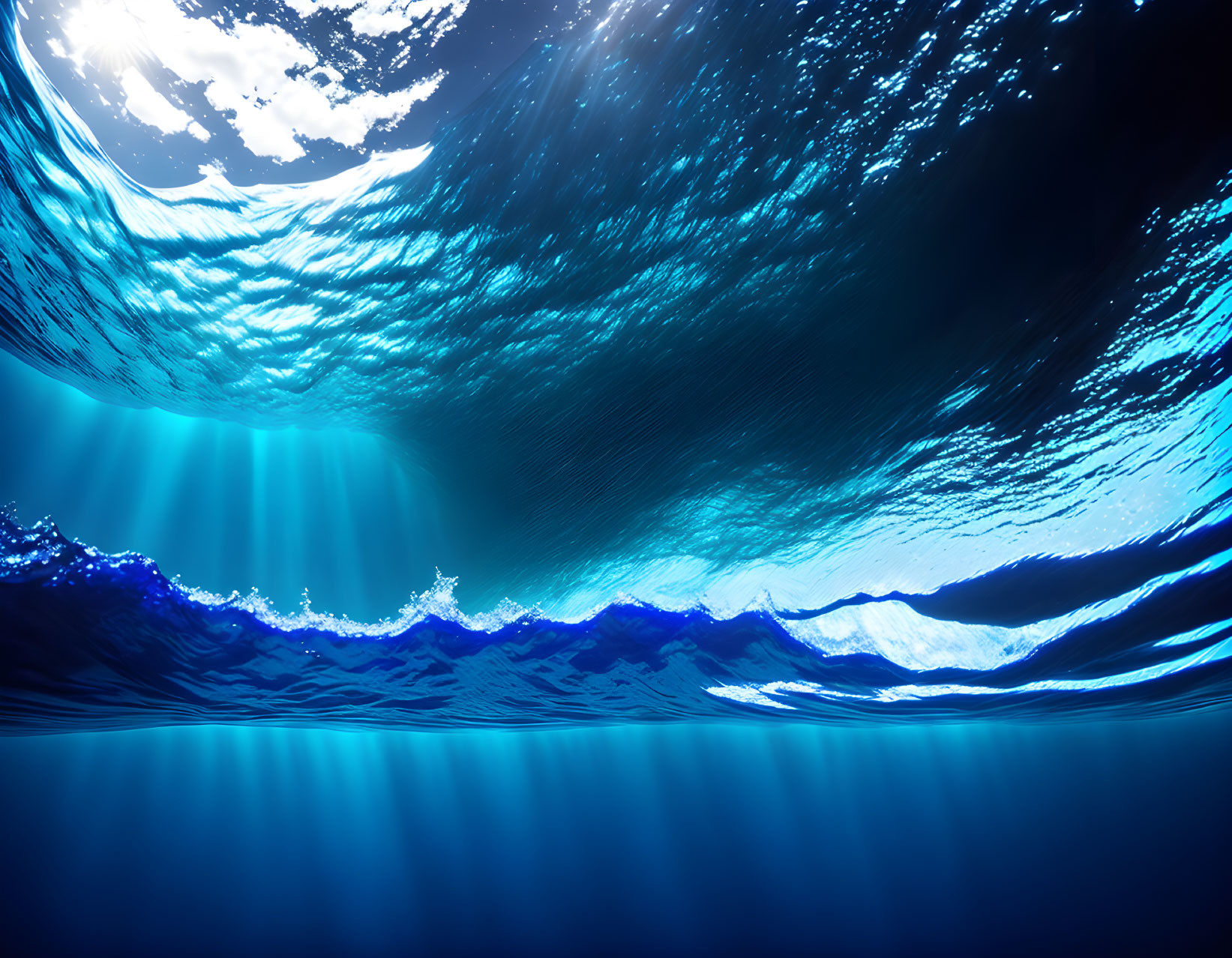 Ocean Surface: Sunlight Patterns on Seabed