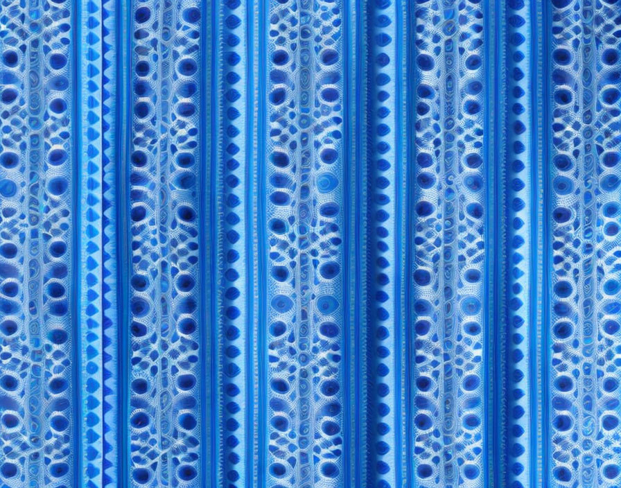 Blue pattern with alternating solid lines and porous textures.