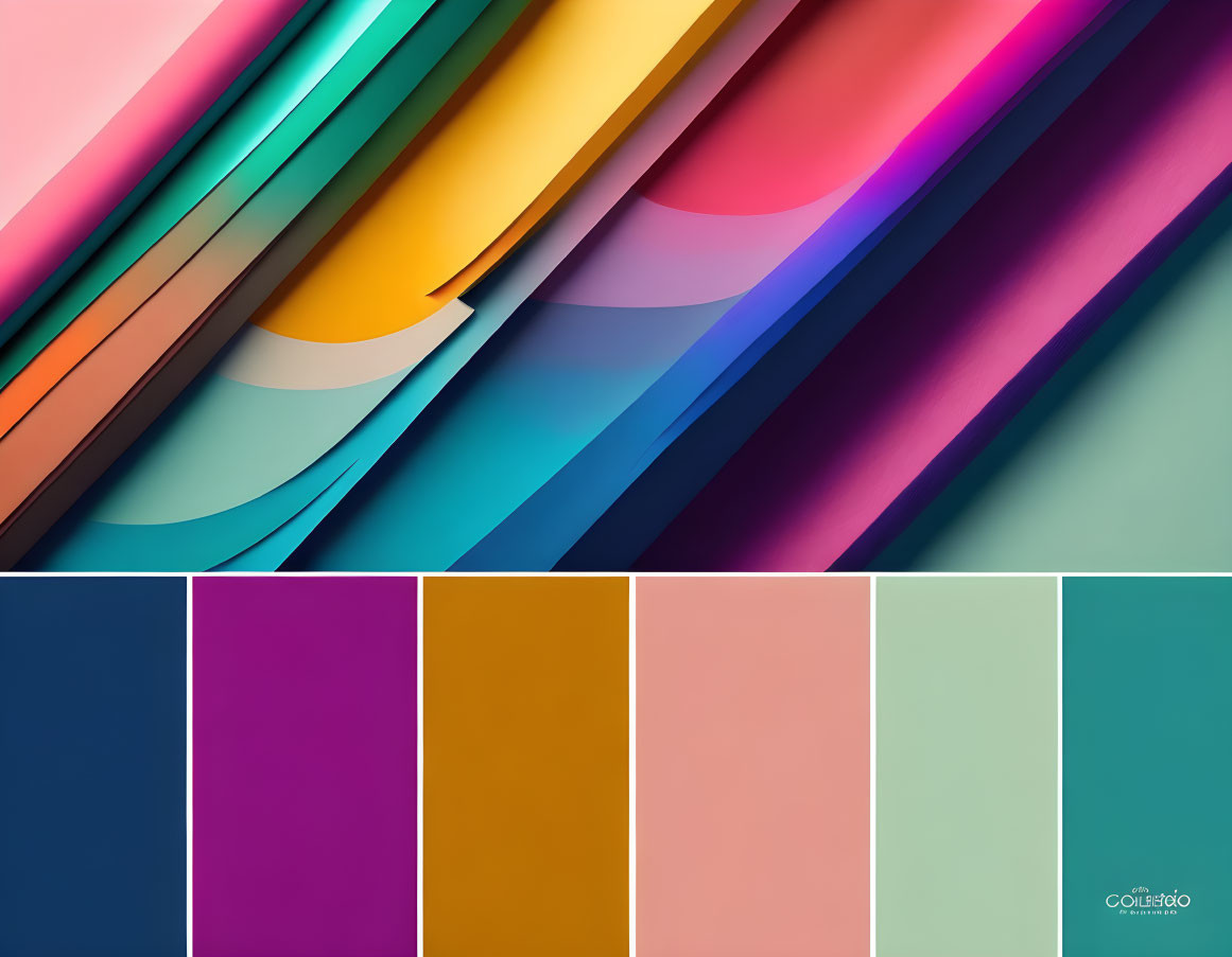 Abstract Paper Sheets Graphic Design with Modern Color Palette