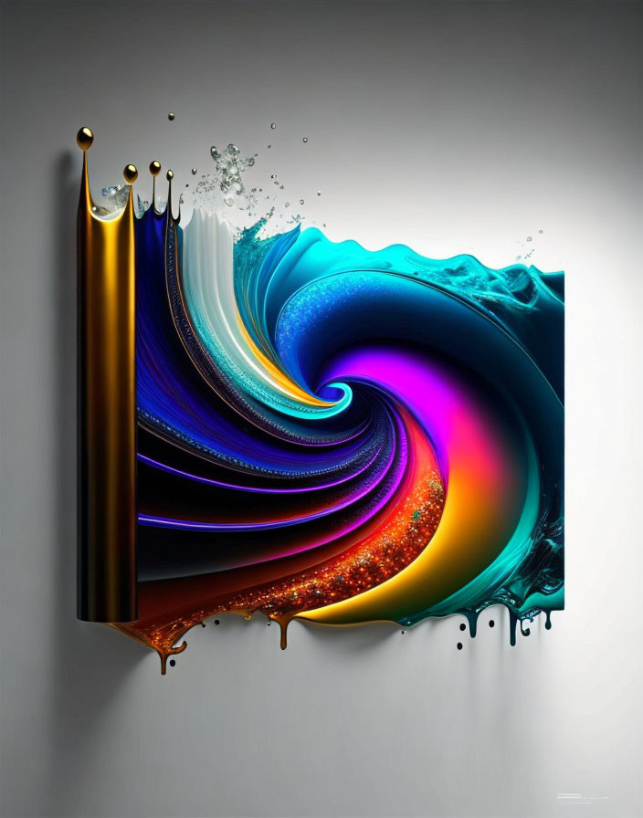 Colorful 3D Artwork: Swirling Paint Tubes on Neutral Background