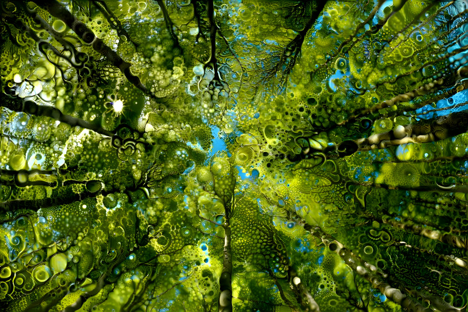 psychedelic leafy roof