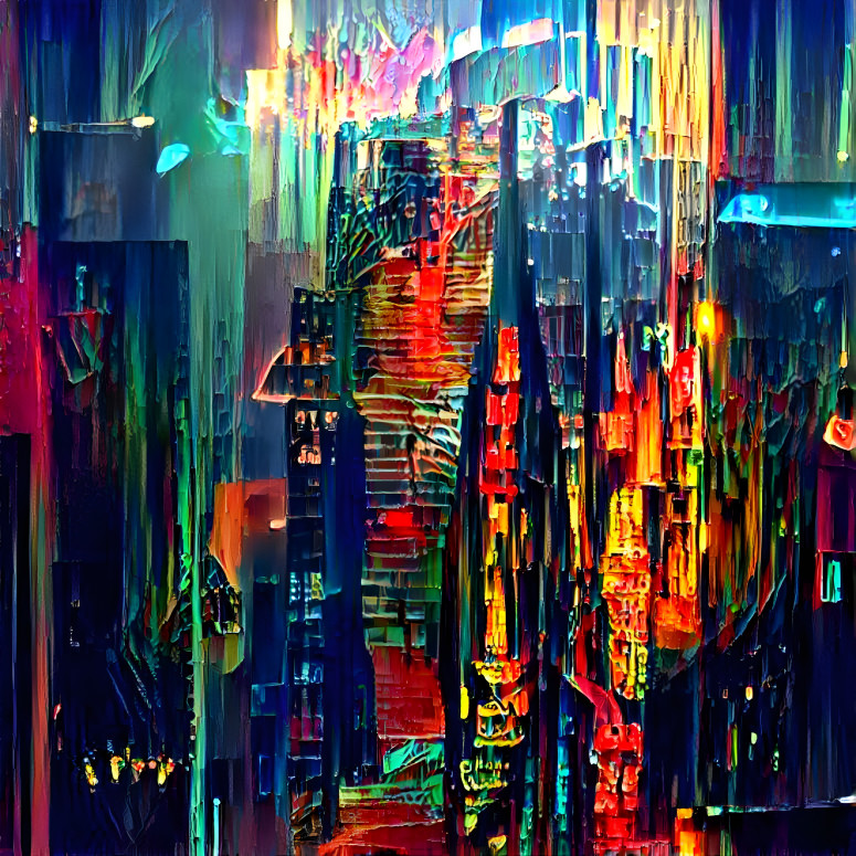 Colorful City Skyline Cyberpunk