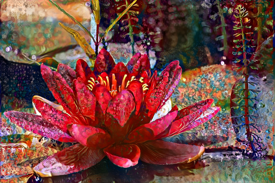 Redpink waterlily ...