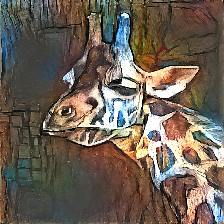 Girafe étirant son cou