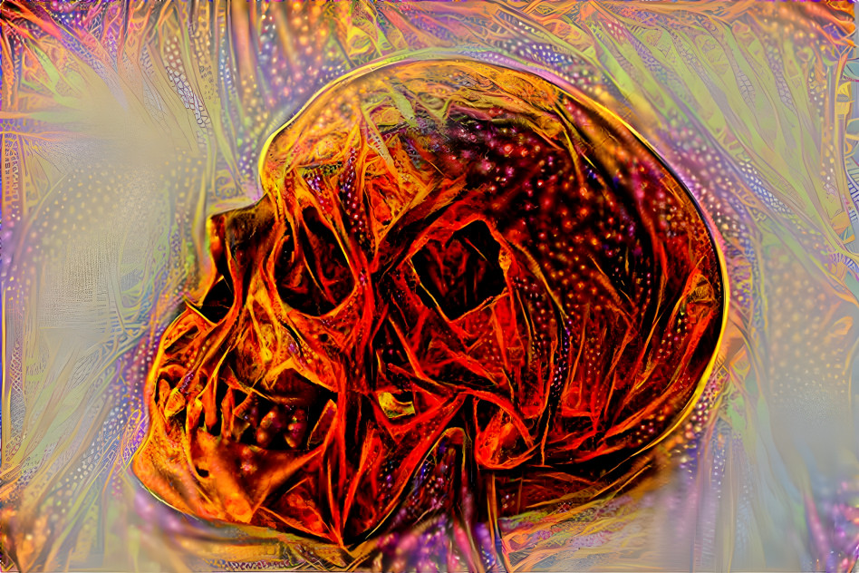 Fiery skull