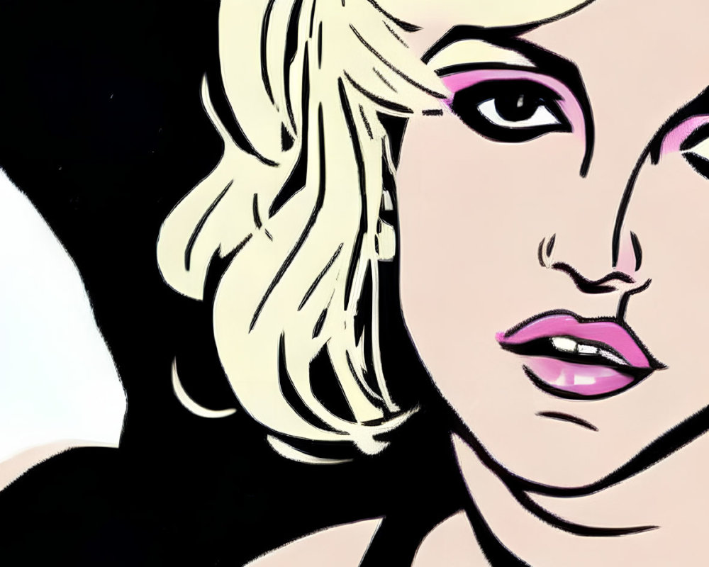 Blonde Hair Woman Pop Art Portrait