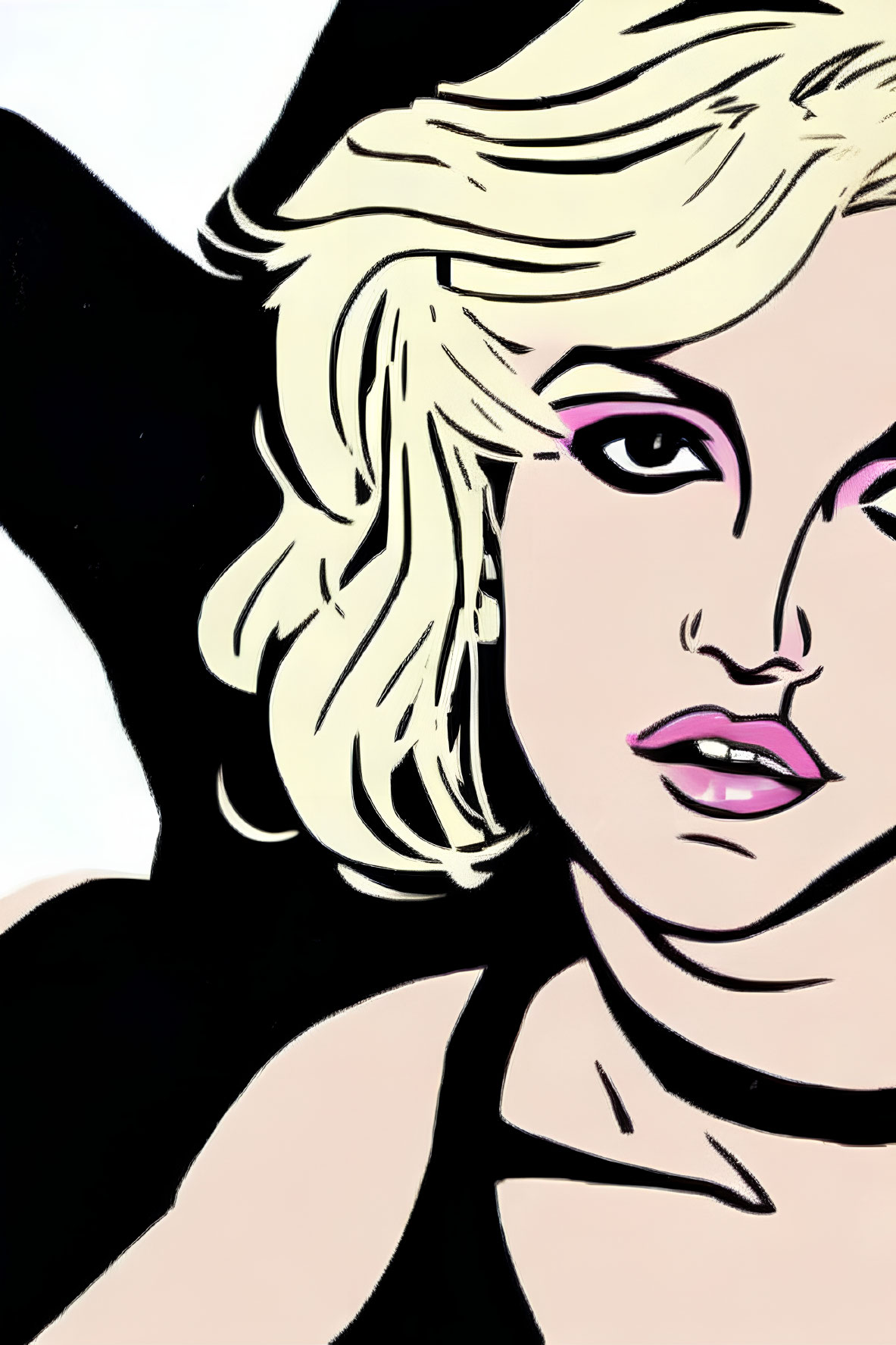 Blonde Hair Woman Pop Art Portrait