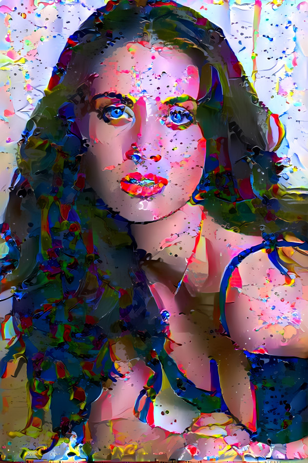 Alison Brie rainbow splatter