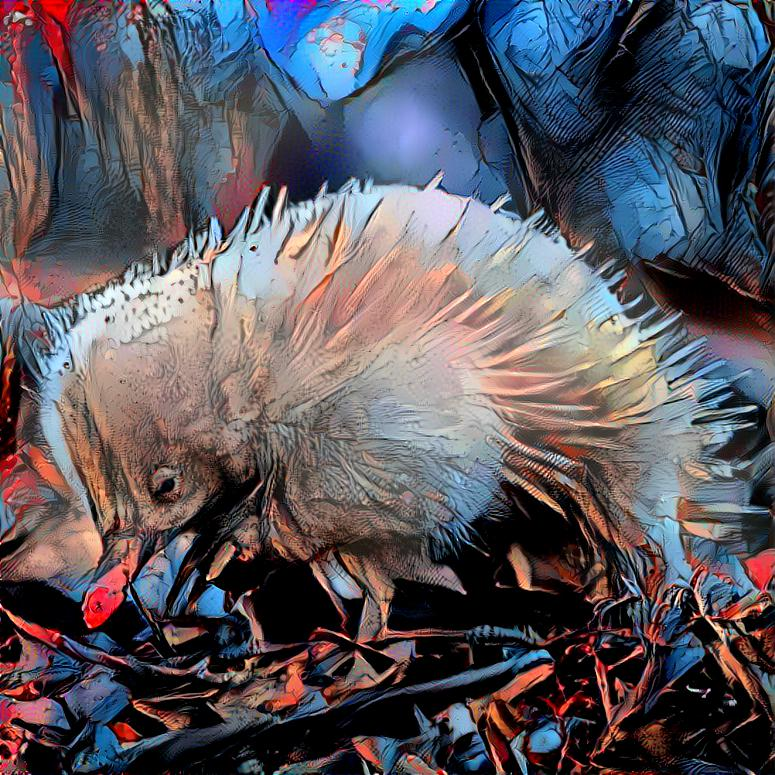 Albino echidna, comic book style