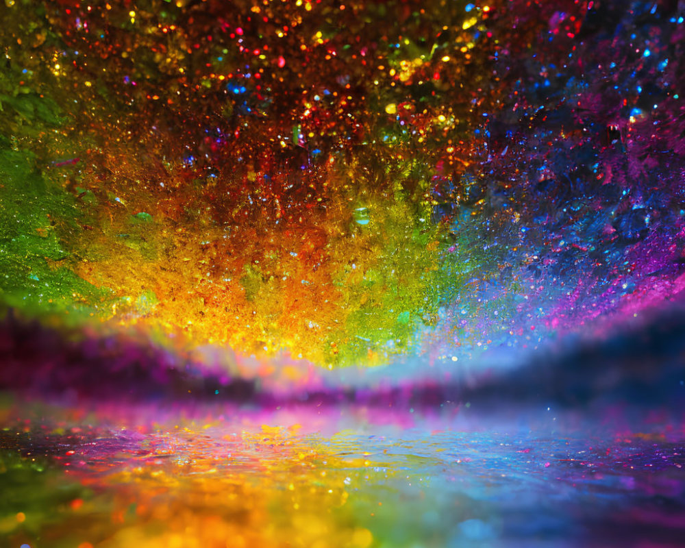 Colorful Abstract Image with Glittering Spectrum of Hues