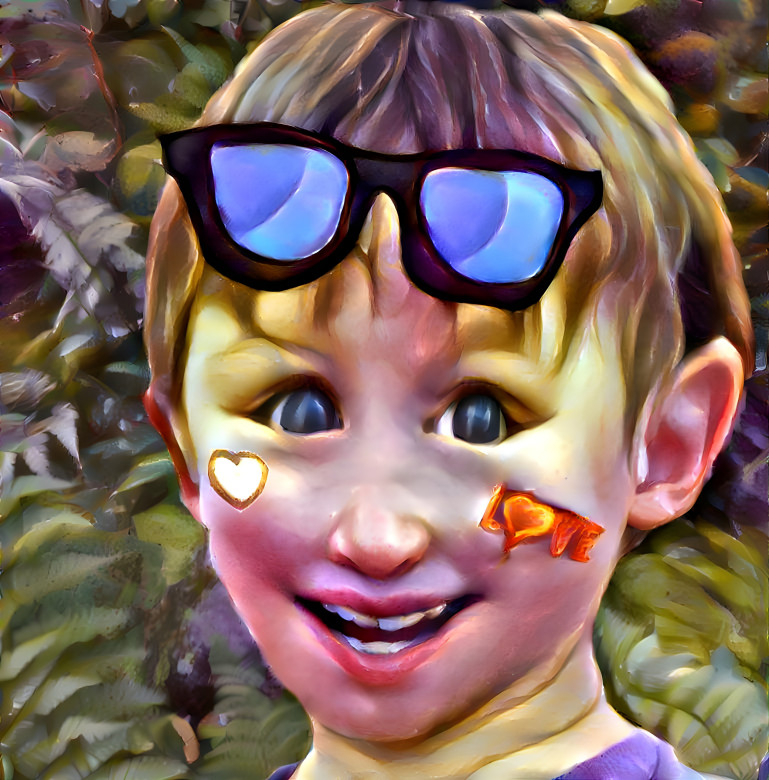 sunglasses kid out of colorful stones