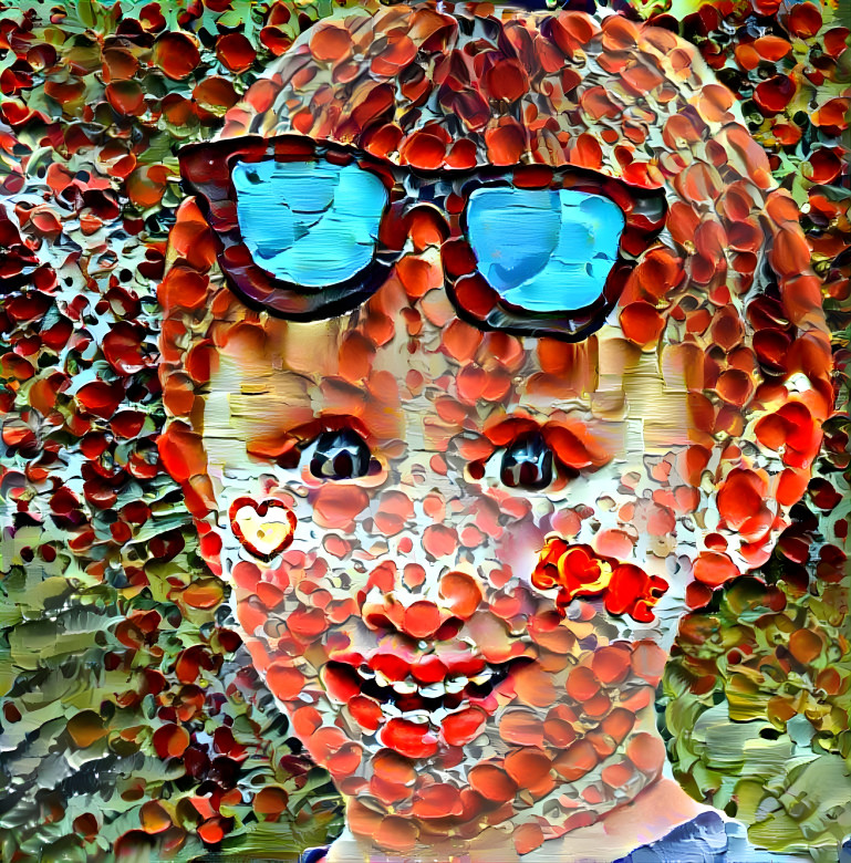 sunglasses kid and red dots