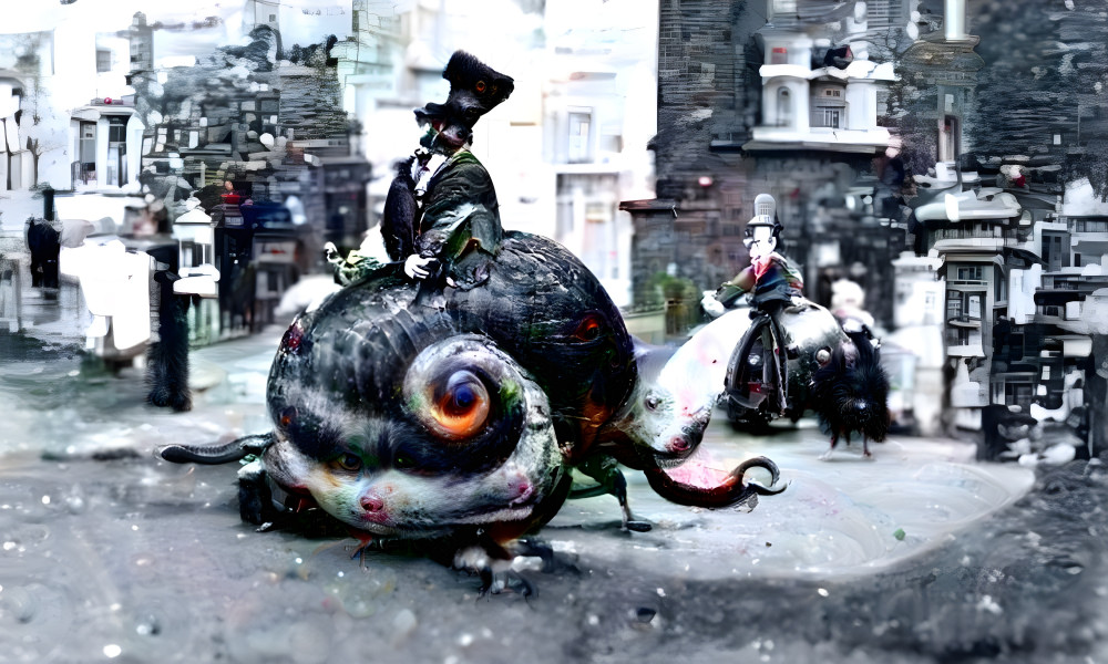 Victorian aristocrat aboard macro-mollusc