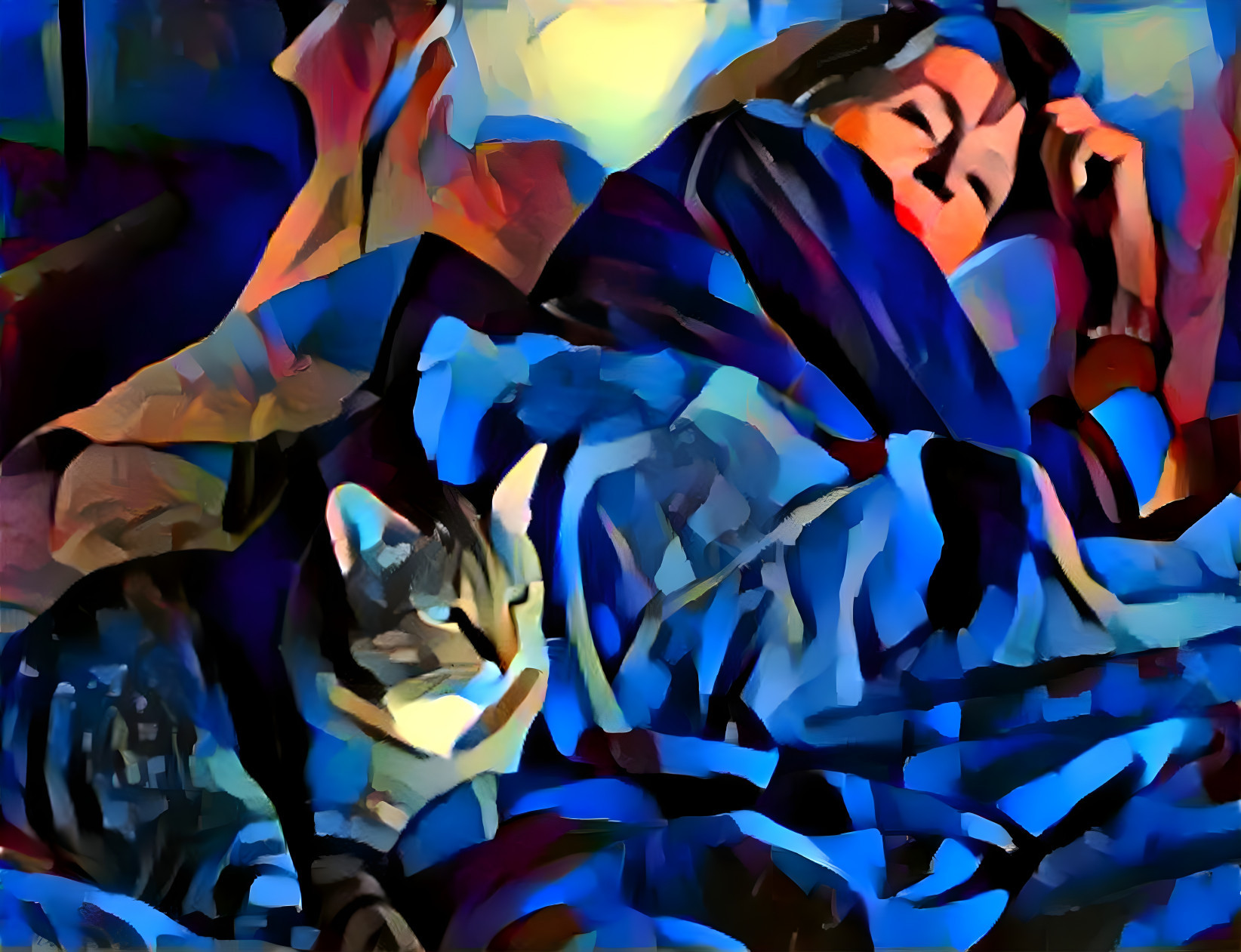 Two cats and a quilt