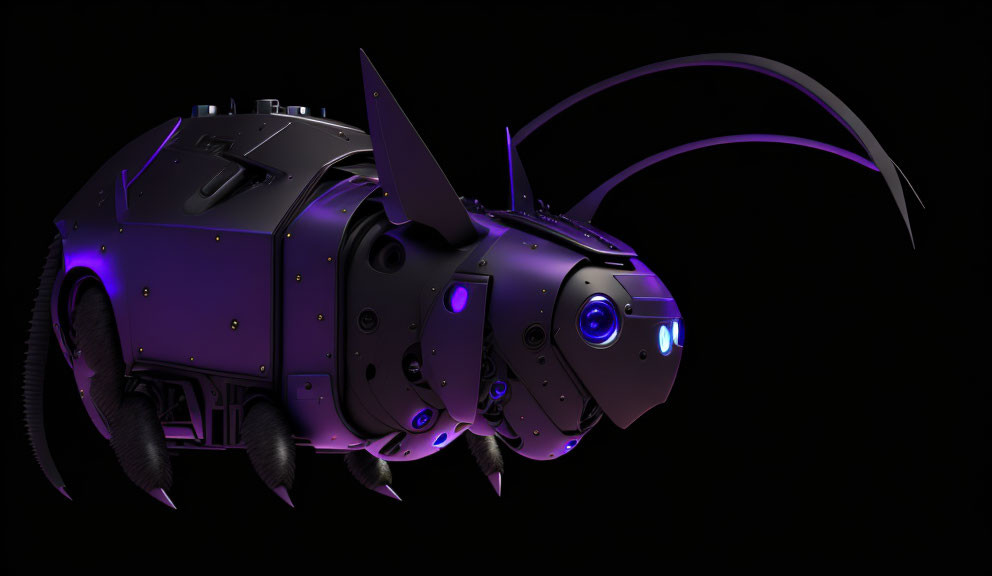 Metallic Purple Catfish Creature on Dark Background