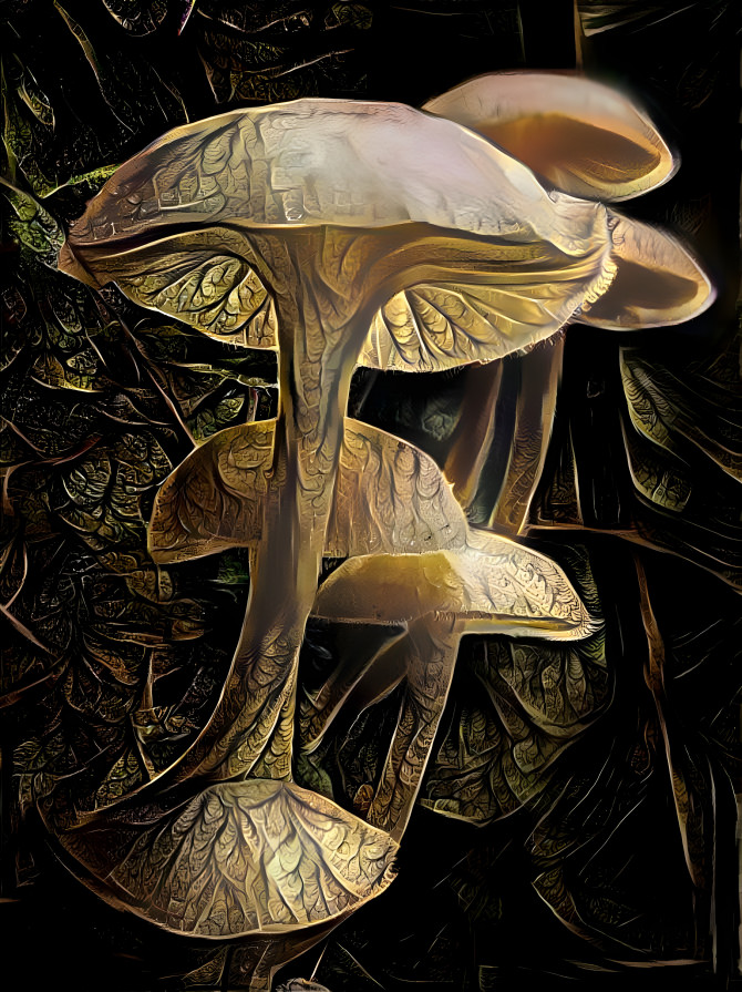 Mushrooms on a Tree