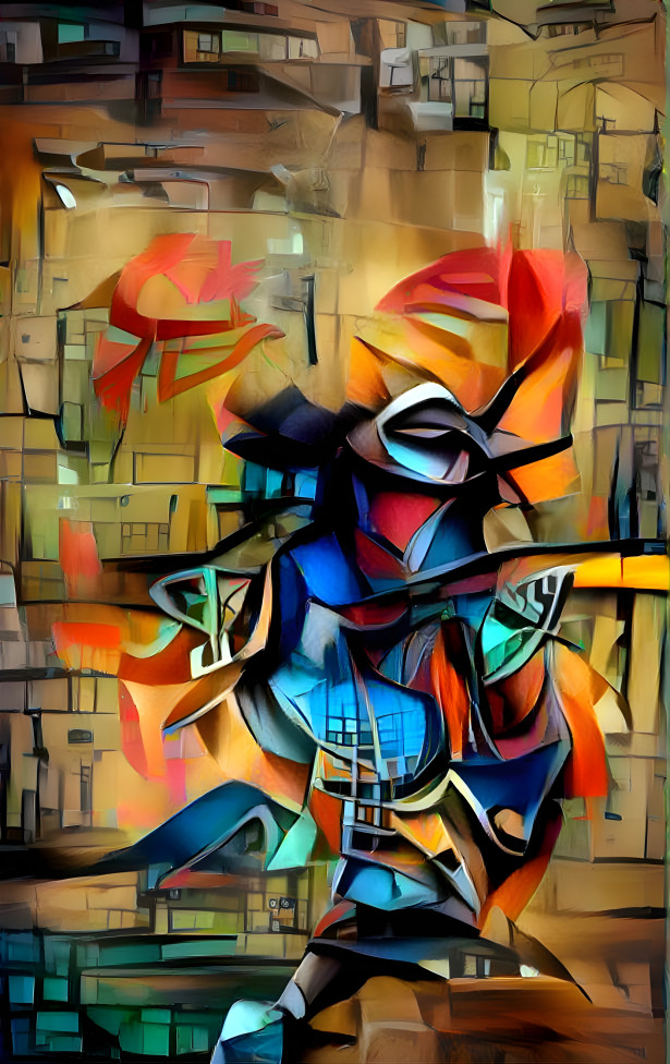 Samurai playing the Guitar