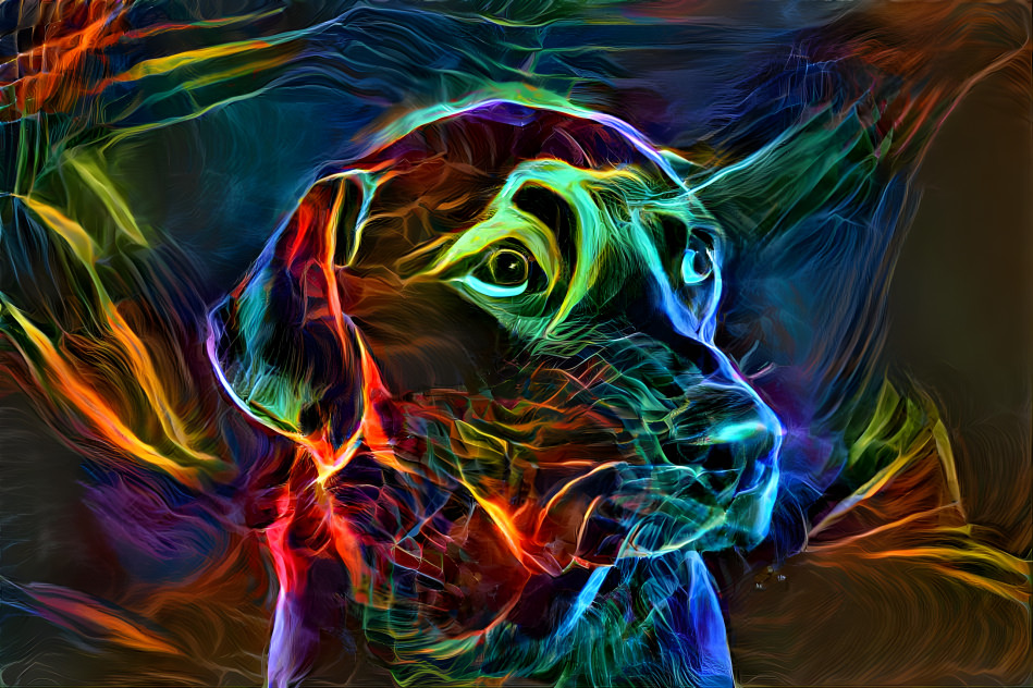 black dog in colour