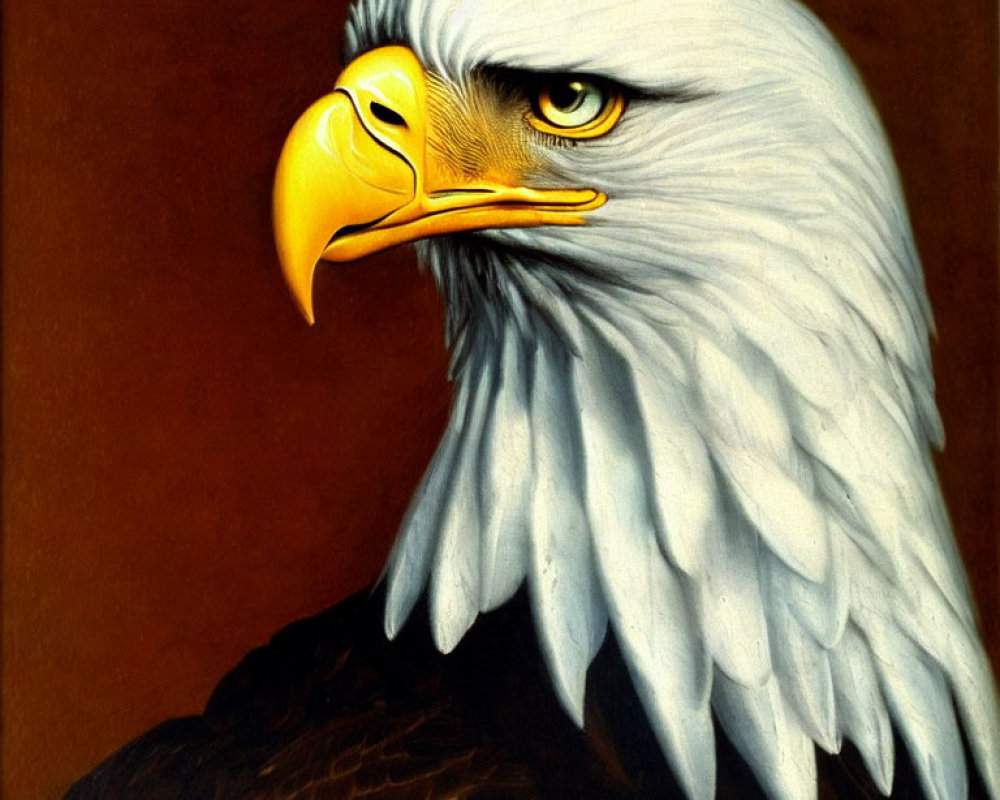 Detailed Bald Eagle Portrait with Sharp Beak and Piercing Eyes