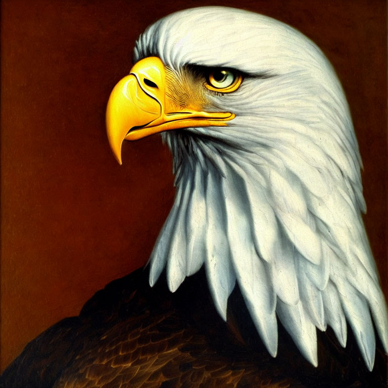 Detailed Bald Eagle Portrait with Sharp Beak and Piercing Eyes