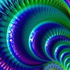 Swirling Blue and Green Patterns in Digital Art Piece