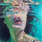 Underwater scene: Women with flowing hair and serene expressions